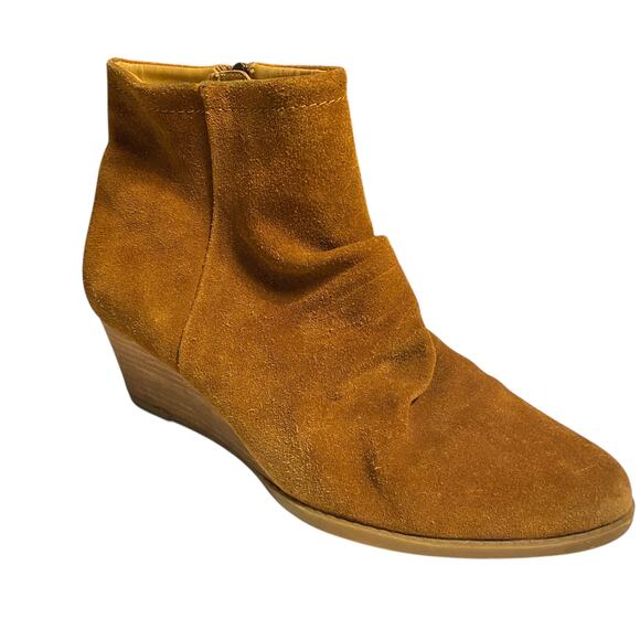 FRANCO SARTO Winston Bootie Size 8M Suede Leather Wedge Side Zip Boots - Picture 10 of 16